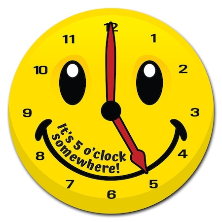 Emoji 5 Oclock Circle Vinyl Laminated Decal